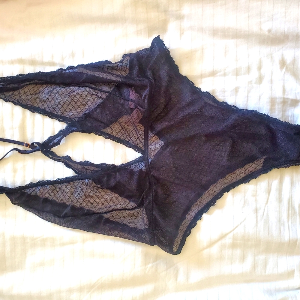 Savage x fenty black lingerie bodysuit SMALL